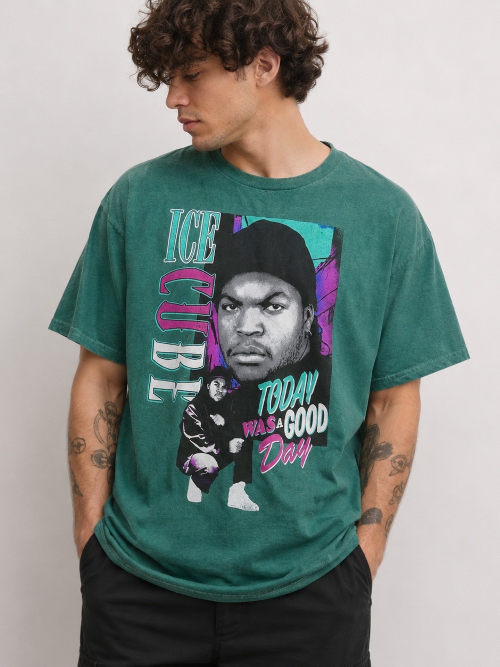 Ice Cube Today Was A Good Day Graphic Tee XL Green Rap Hip Hop Shirt